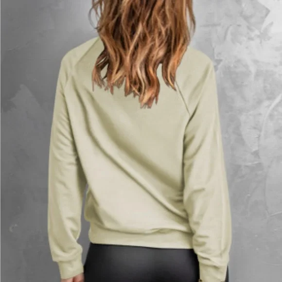 Beige Crew Neck Raglan Sleeve Sweatshirt - Picture 3 of 11